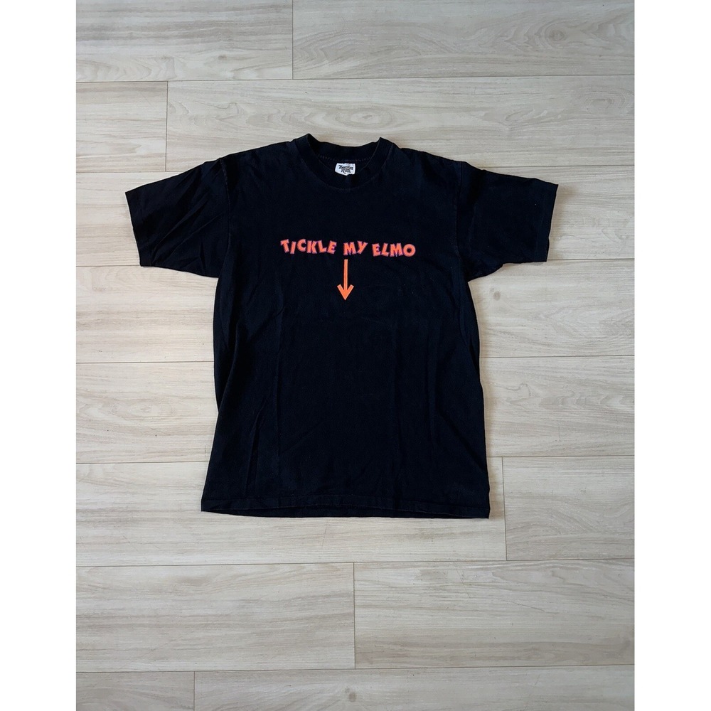 Vintage 90s Elmo T-Shirt Tickle My Elmo Size Large Funny Parody Raunchy‎ Rare